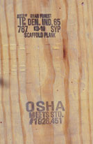 Figure 3. Scaffold plank with grade stamps.
