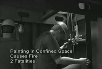 Painting in Confined Space Causes Fire