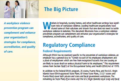 How does workplace violence prevention fit with other goals?