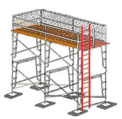 Figure 9. Install ladder as soon as possible during scaffold erection.