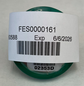 Barcoded lot number and expiration date of filter cassette
