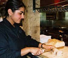 Server Cutting Bread