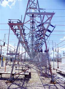 Figure 4. Substation pull-off structure (connects substation busswork to overhead lines)