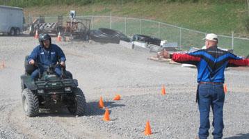 Driver attending an operation safety course