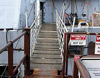 Figure 4: Properly guarded gangway for access to vessel in dry dock.