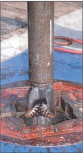 Figure 7. Lowering drill bit