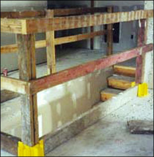 Figures 21 & 22 - Examples of guardrails installed around floor openings. For problems with accessibility in using figures and illustrations, please contact the DOC at 202-693-2020.