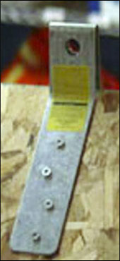 Figure 9 - Anchors that can be used while performing roof sheathing operations. For problems with accessibility in using figures and illustrations, please contact the DOC at 202-693-2020.