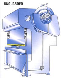 Unguarded press brake