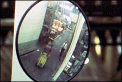 Figure 3. Safety mirror with pedestrian in view.