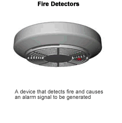 Fire Detectors. A device that detects fire and causes an alarm signal to be generated.