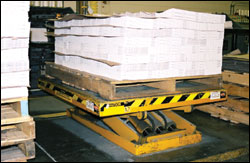 Figure 43. Pallet lift that automatically adjusts to the correct height based on pallet weight.