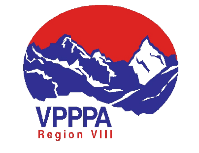VPPPA Region 8 logo showing blue and white mountains with a red background.