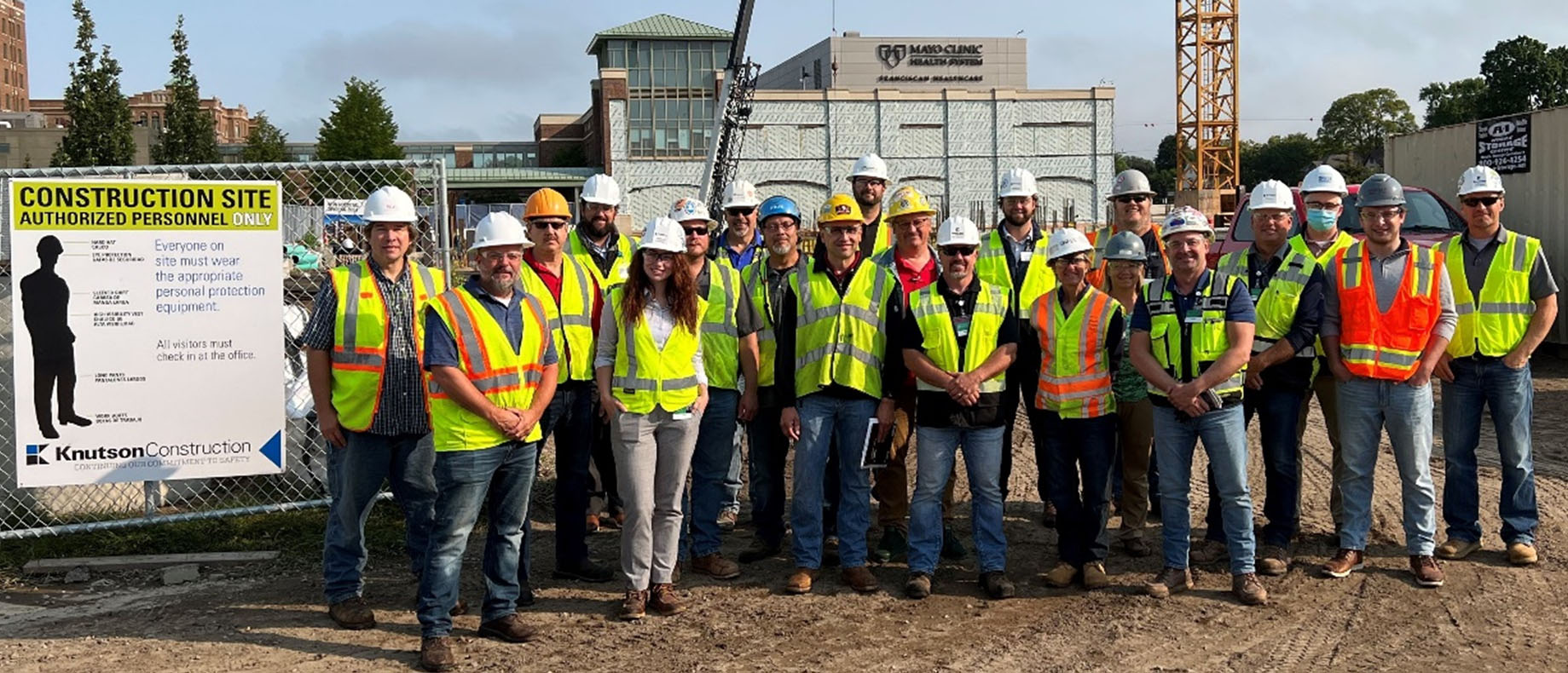 Representatives from Knuston Construction, OSHA and local unions signed a partnership Sept. 14 to protect workers on the Mayo Clinic Health Systems Bed Tower project in La Crosse.