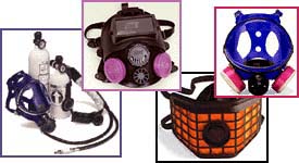 Collage of different respirators