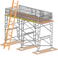 Figure 6. Example of a frame scaffold with portable ladder for access. Could it tip the scaffold?