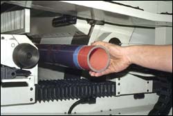 Figure 15. Changing a lightweight plate sleeve is easier than positioning a heavy plate cylinder on press.