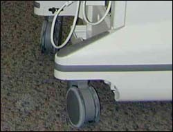 Figure 2. Wheels on ultrasound equipment.