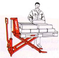 Figure 38. Height-adjustable cart minimizes bending and reaching for stock.