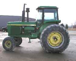 Tractor with roll-over protective structure (ROPS).