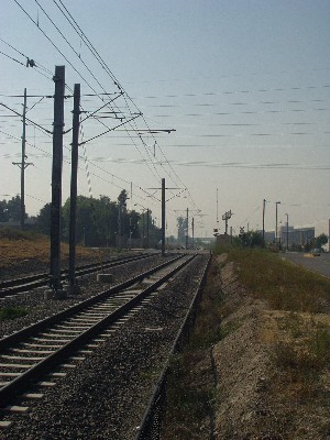 Figure 16. Electric cables carry electricity to power the trains motors