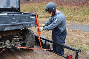 Securing ATV to trailer