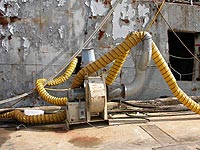 Figure 14: Moving parts of large blower properly guarded