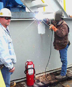 Figure 16. Welding with fire control  - Photo Credit: OSHA – from current eTool