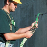 Concrete anchor strap with D-ring